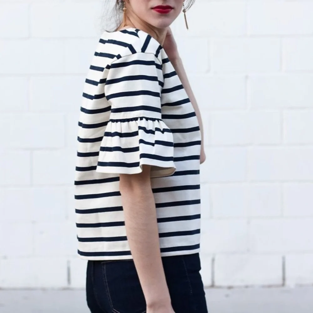 J.Crew Ruffle Sleeve Top